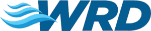 Blue waves and the letters WRD in a modern logo design.